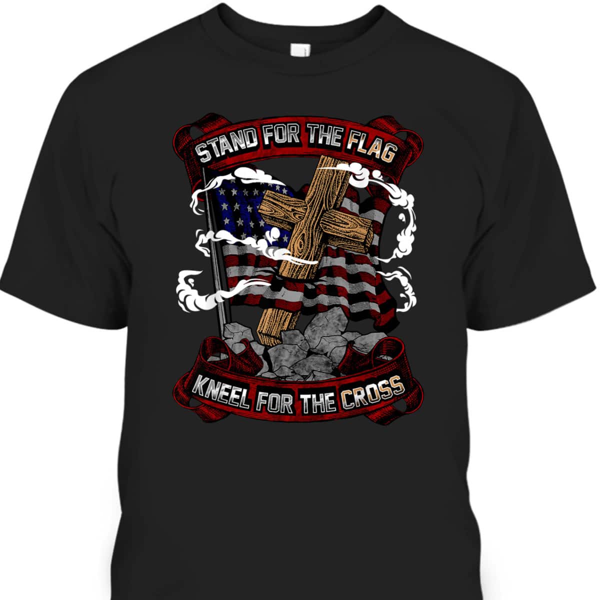 Stand For The Flag Kneel For The Cross Veterans Day T-Shirt