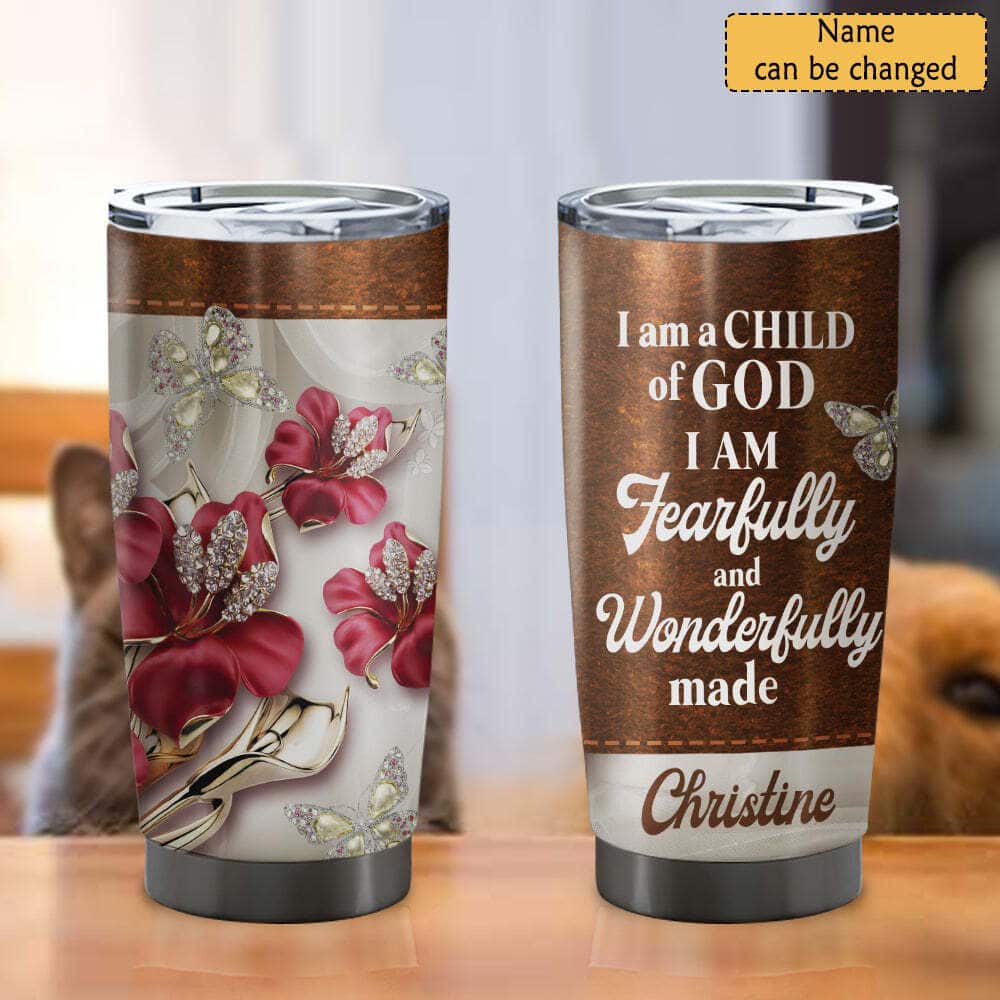 Personalized Tumbler I Am A Child Of God Christian Religious Gift
