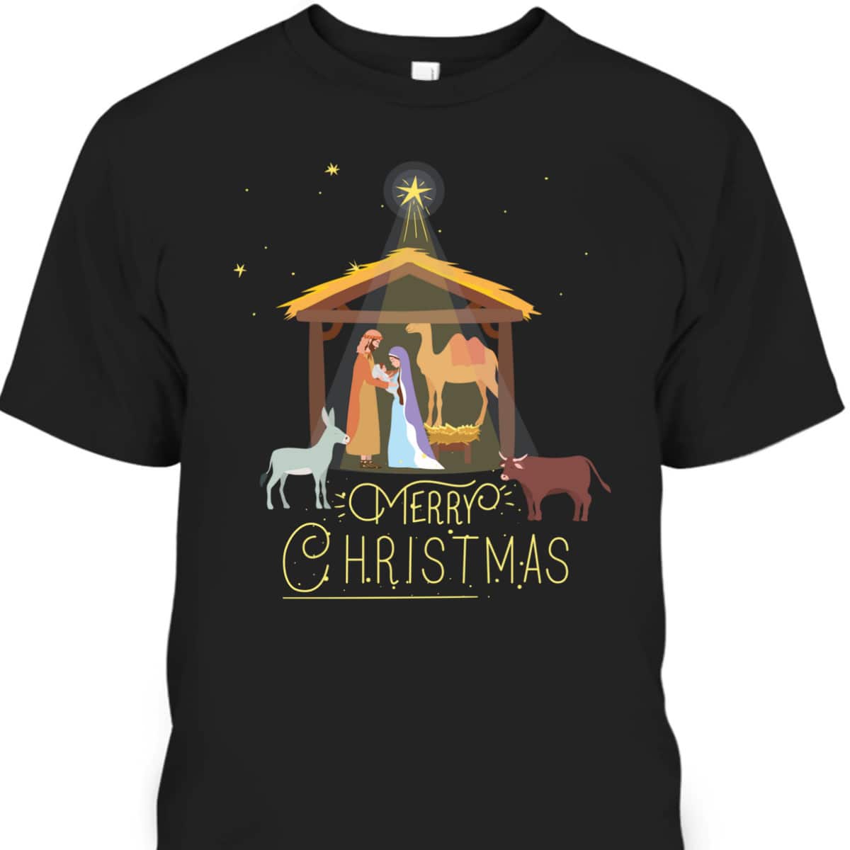 Merry Christmas Nativity Scene Baby Jesus Christian T-Shirt