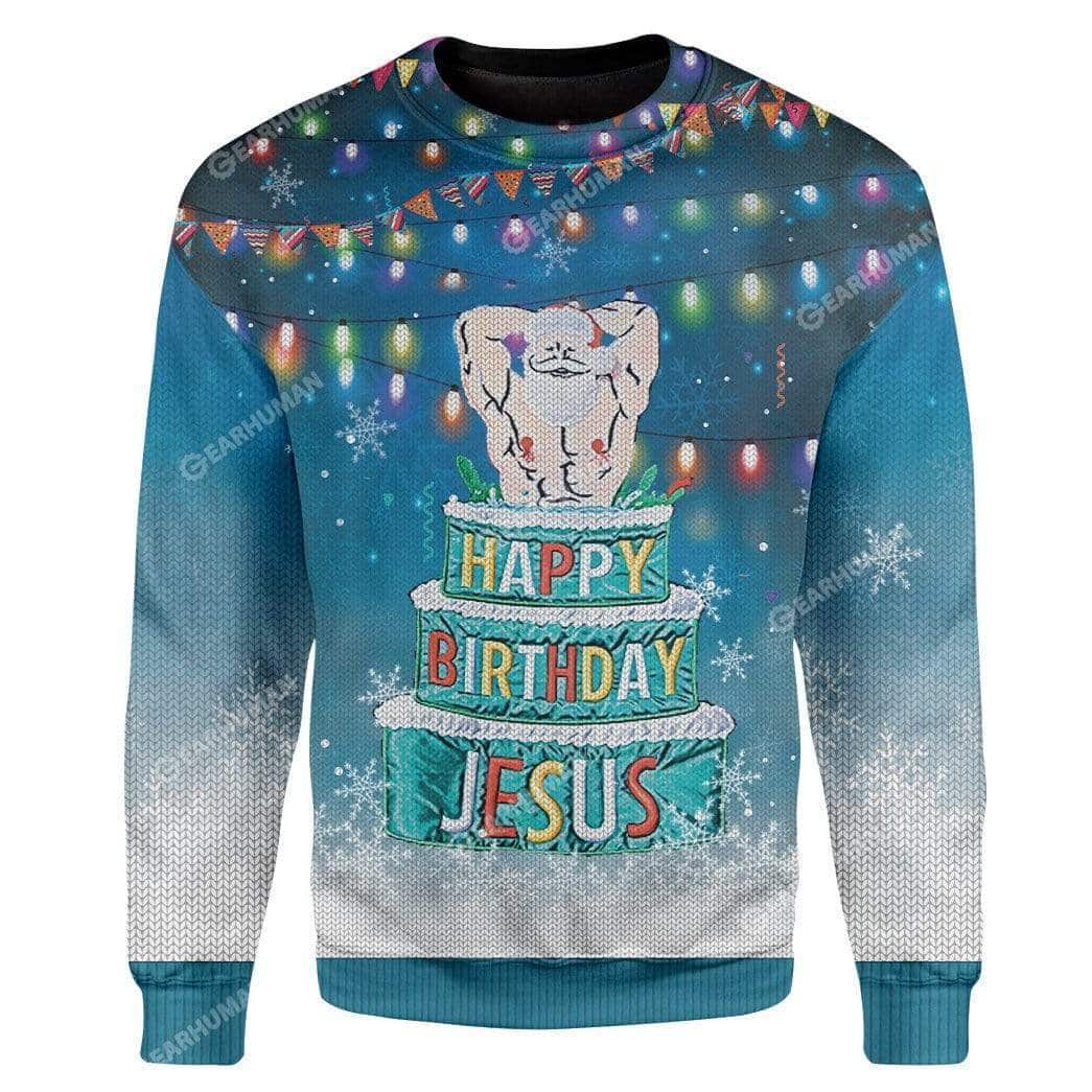 Christian Happy Birthday Jesus Christmas Ugly Ugly Christmas Sweater