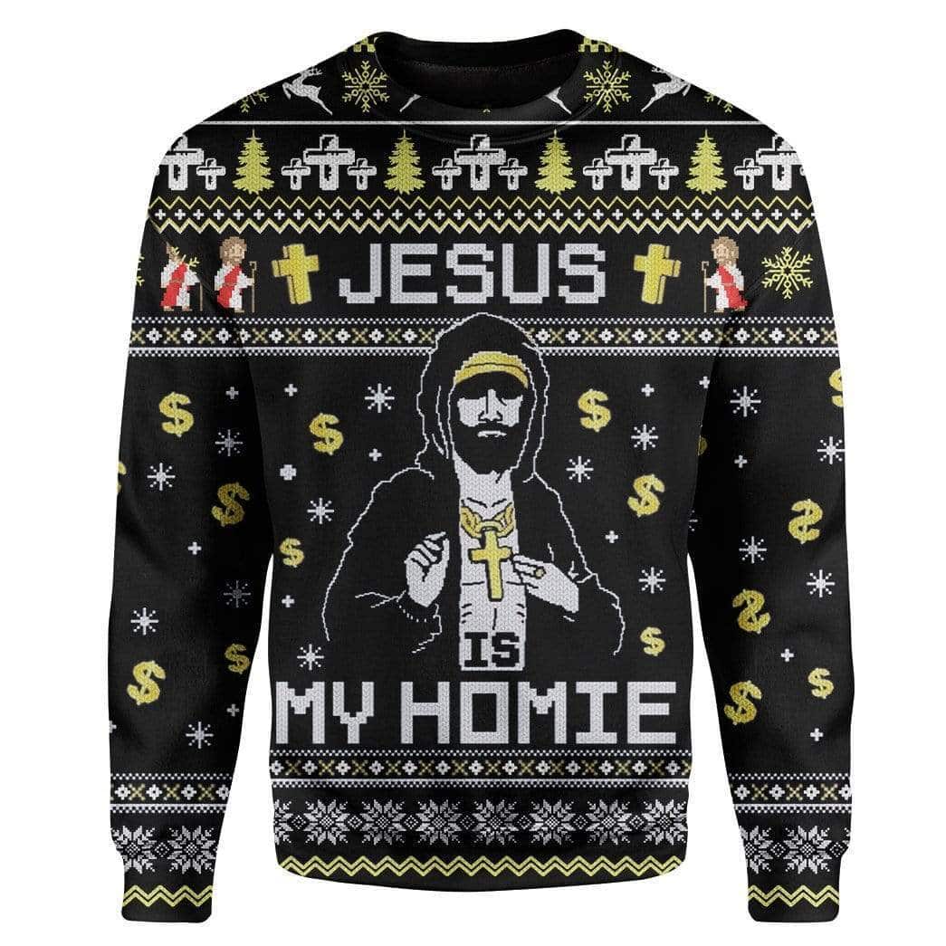 Christmas Ugly Ugly Christmas Sweater Christian Gift Jesus Is My Homie
