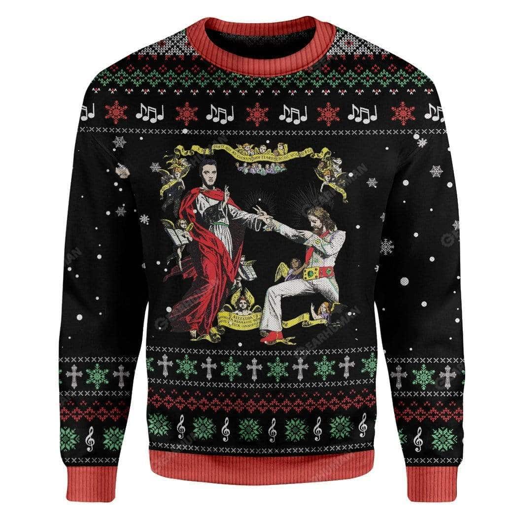 ELV PRL Jesus Christian Ugly Christmas Ugly Christmas Sweater