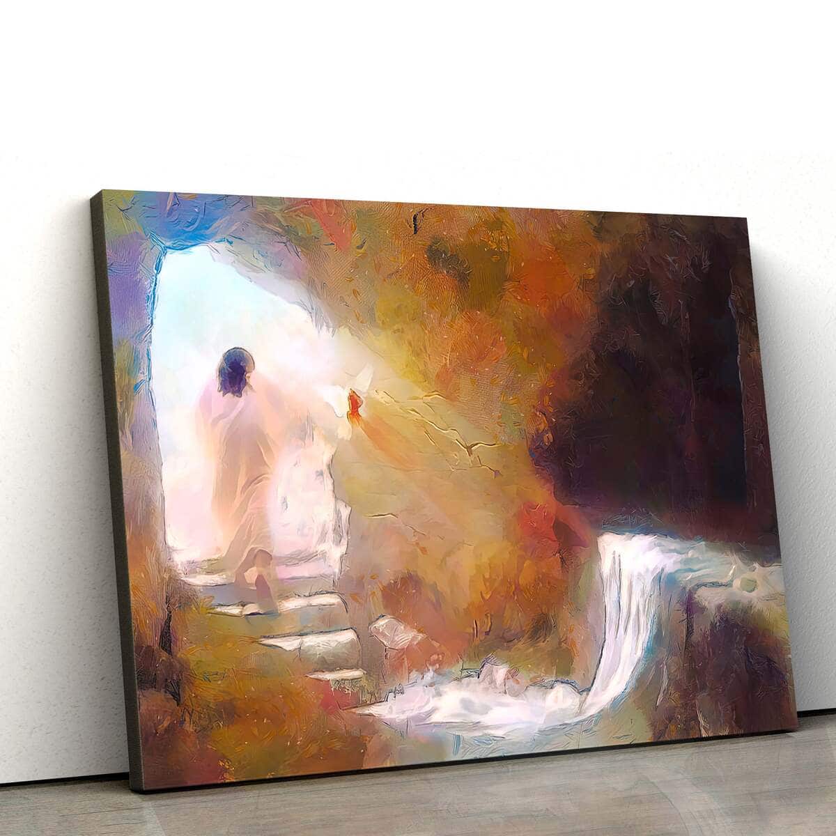 Jesus Resurrection The Empty Tomb Easter Christian Canvas Wall Art