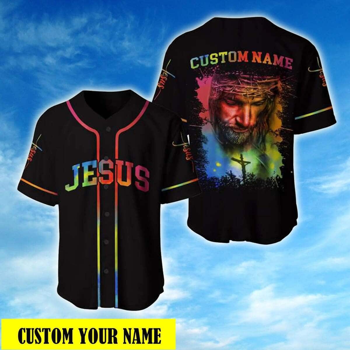 Customize Personalized Cross God Colorful Baseball Jersey