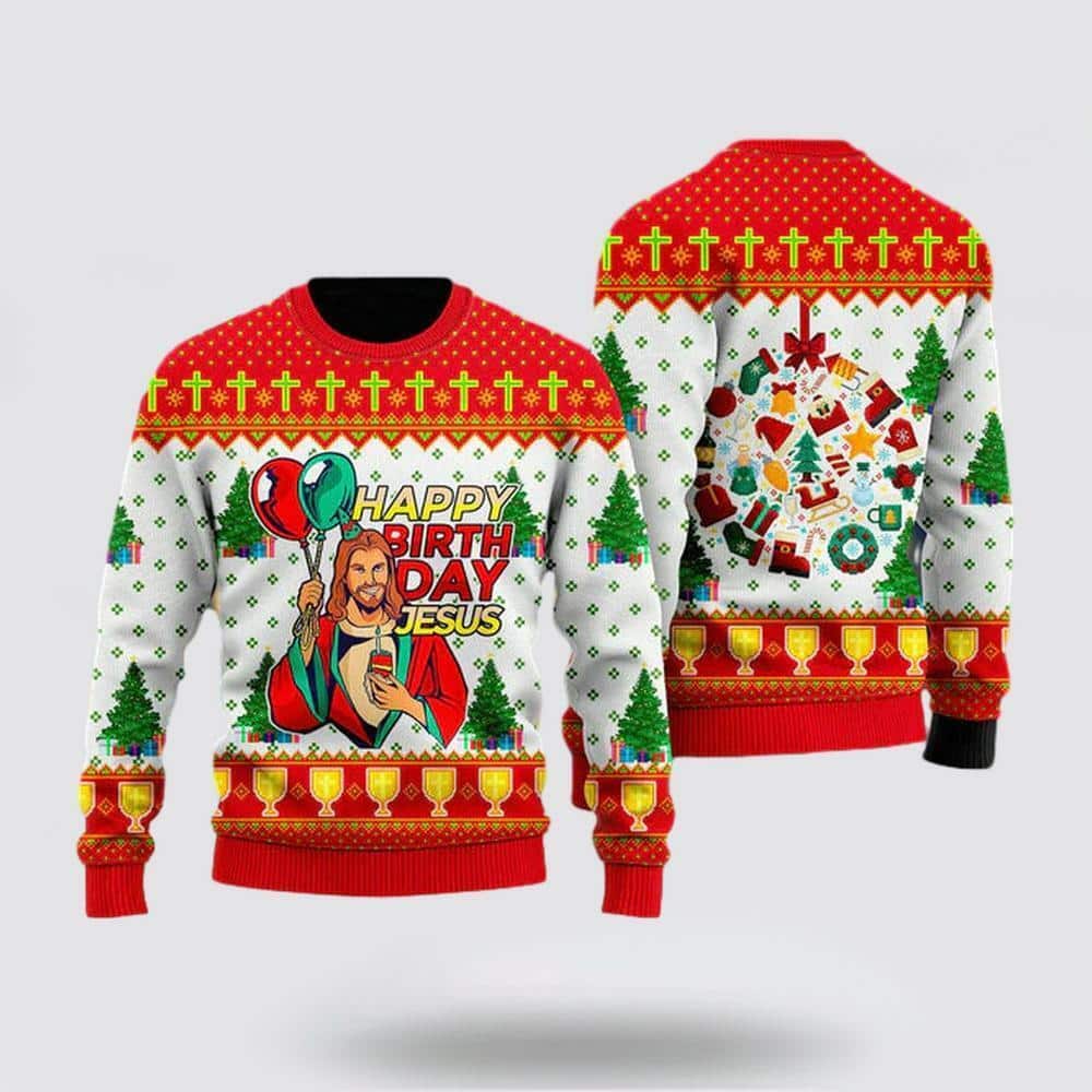 Christian Ugly Christmas Sweater Jesus’s Birthday Ugly Christmas Ugly Christmas Sweater