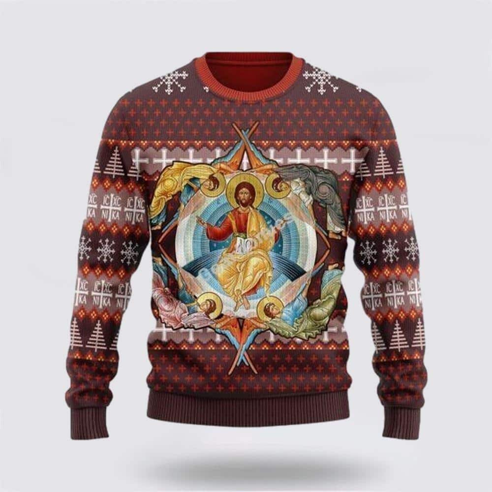 Jesus Is My King My Savior My Everything Ugly Ugly Christmas Sweater Christmas Gifts For Christian
