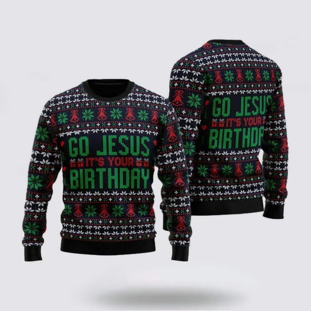 Christian Go Jesus It’s Your Birthday Ugly Christmas Ugly Christmas Sweater