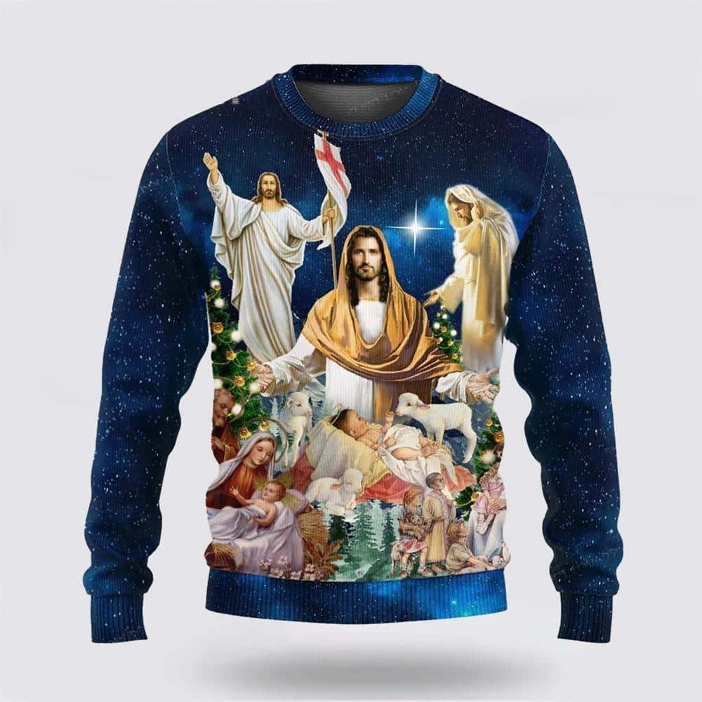 Christian Ugly Christmas Ugly Christmas Sweater Jesus Miracle Night Religious Gifts