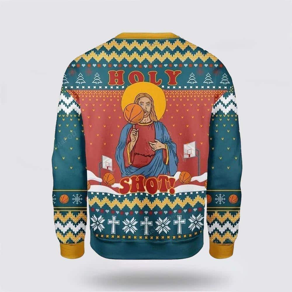 Christian Christ Jesus Holy Shot Ugly Christmas Ugly Christmas Sweater Religious Christmas Gifts