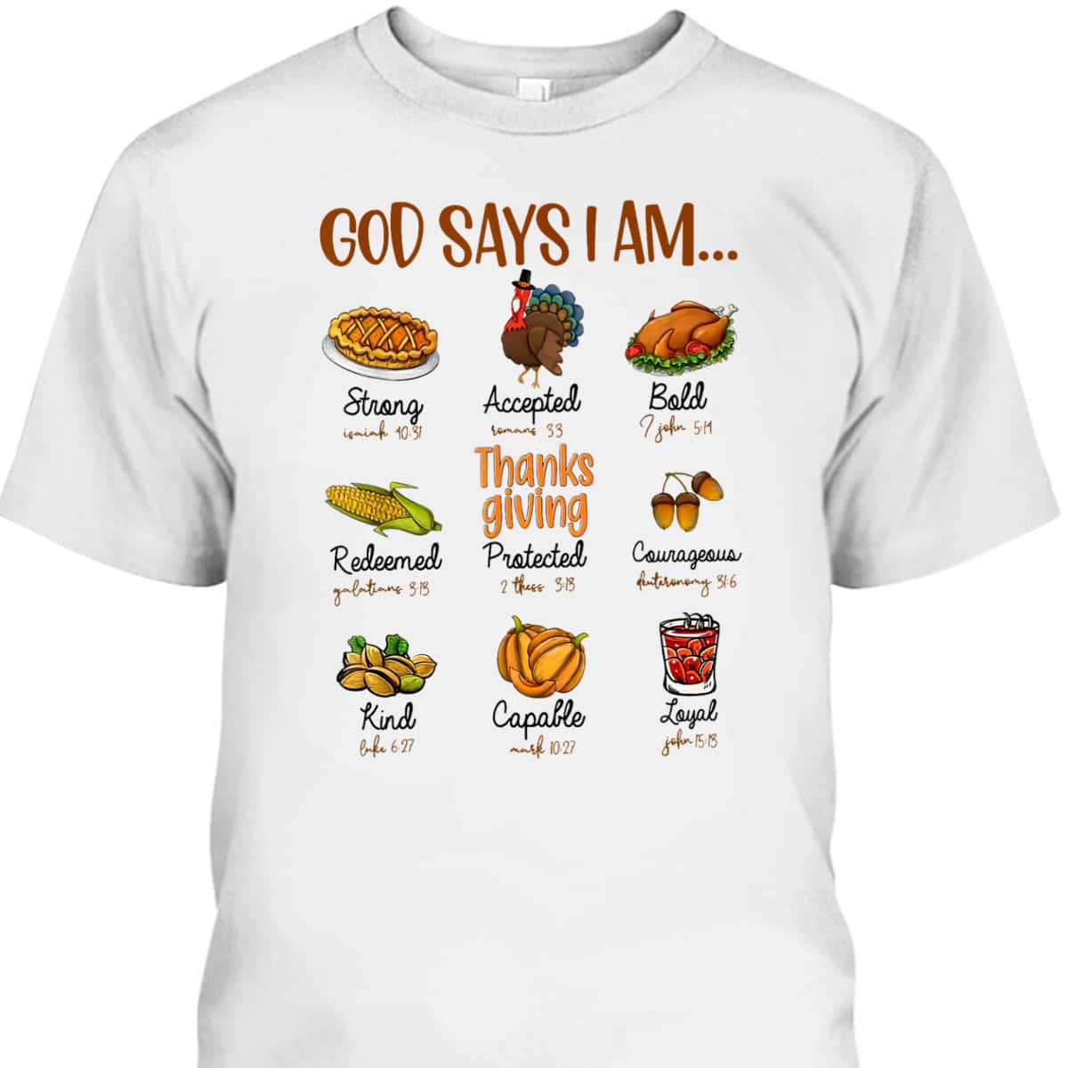 Thanksgiving God Says I Am Thanksgiving Bible Christian T-Shirt