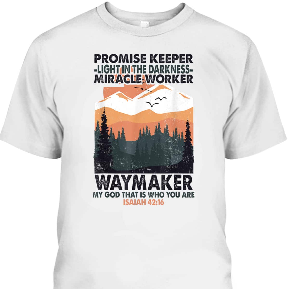 Vintage Waymaker Miracle Worker Promise Keeper Christian Bible Verse T-Shirt
