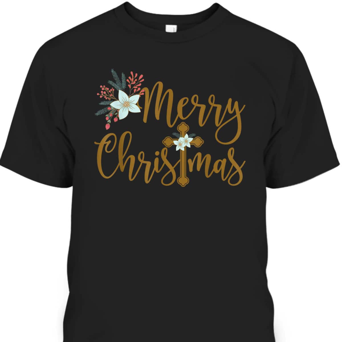 Christian Christmas With Cross Religious Faith T-Shirt