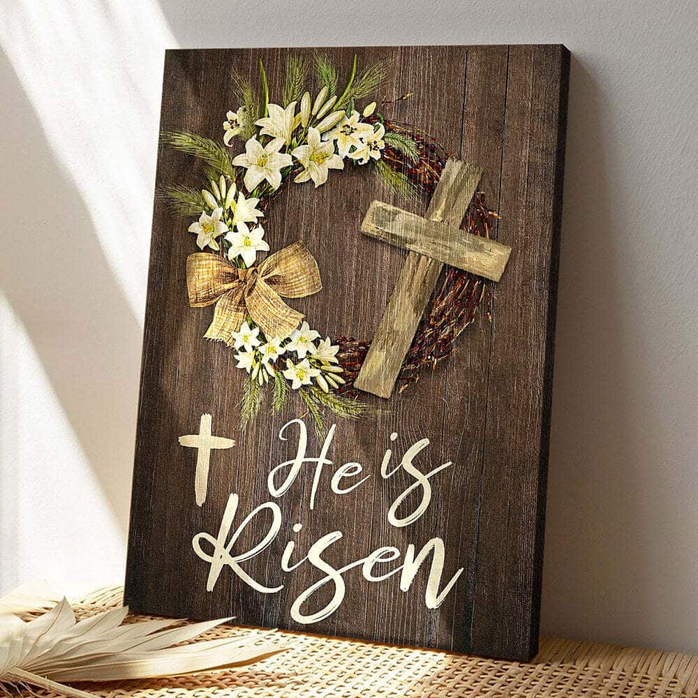 Christian Jesus Christ He Is Risen Easter Day Canvas Print