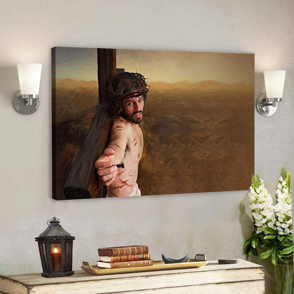Jesus Christ On The Cross Christ Faith Gift For Christian Canvas Wall Art