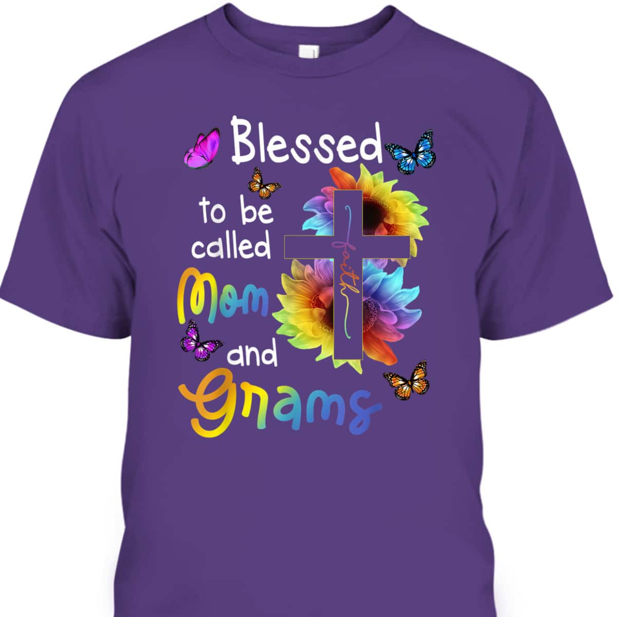 Blessed To Be Called Mom And Grams Christian Cross T-Shirt