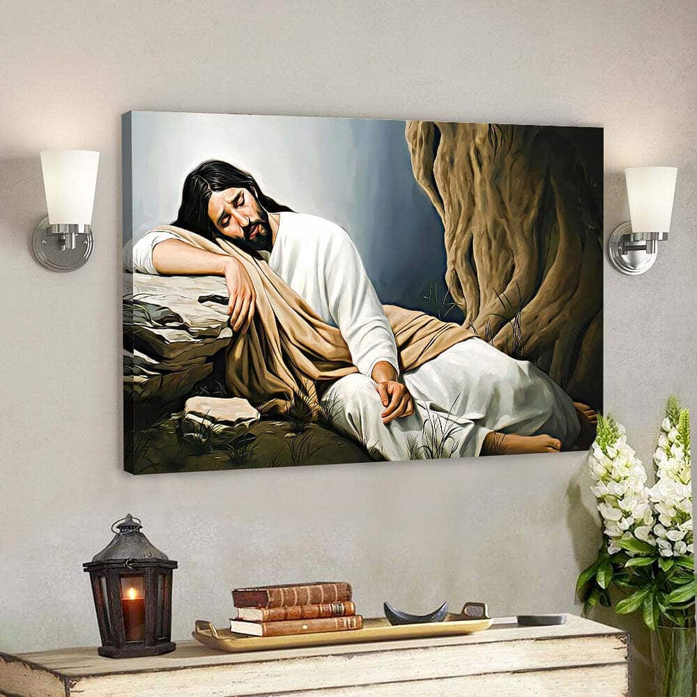 Jesus Resting Christ Jesus Bible Verse Scripture Canvas Wall Art