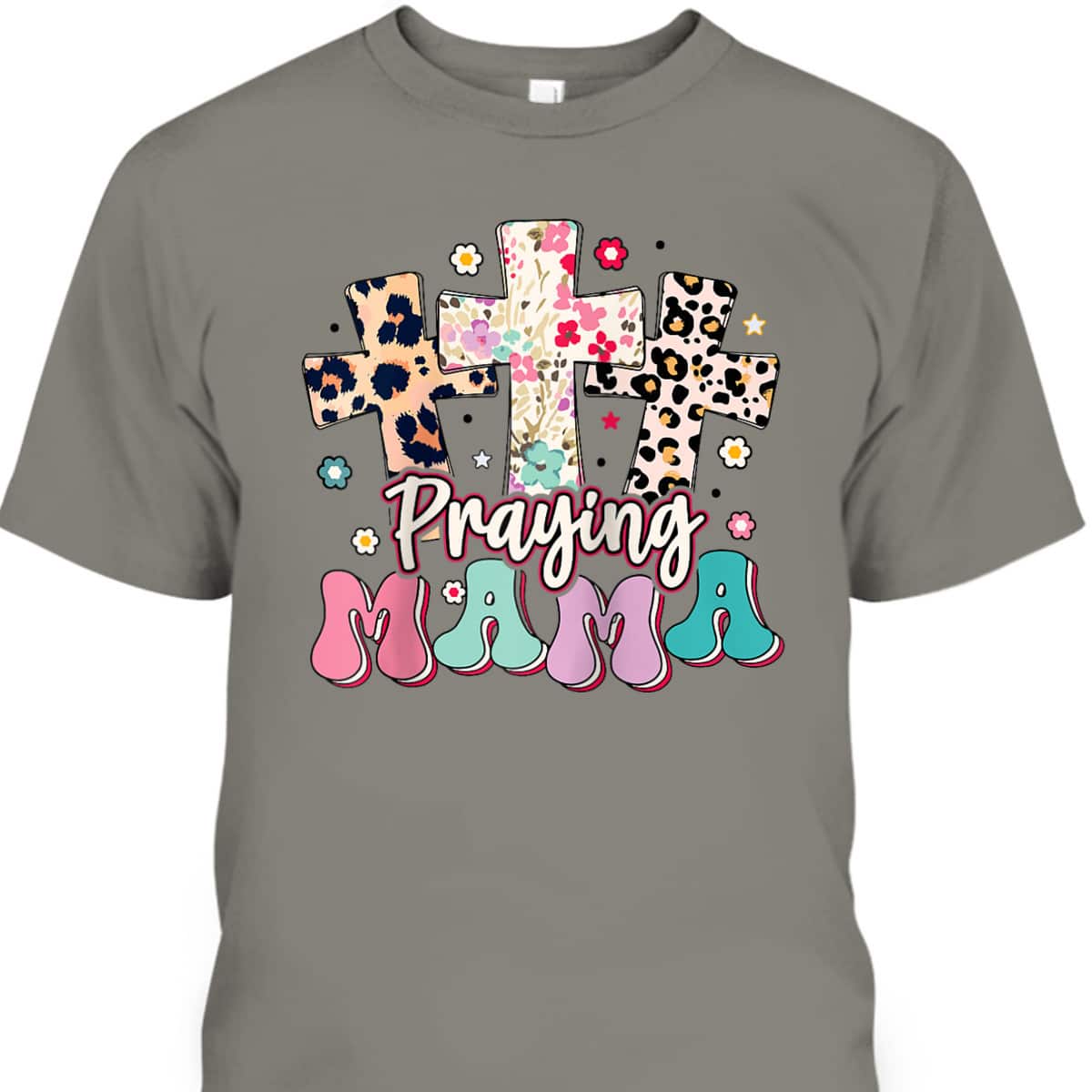 Christian Cross Praying Mama Religious Mother's Day T-Shirt For Christian Mom