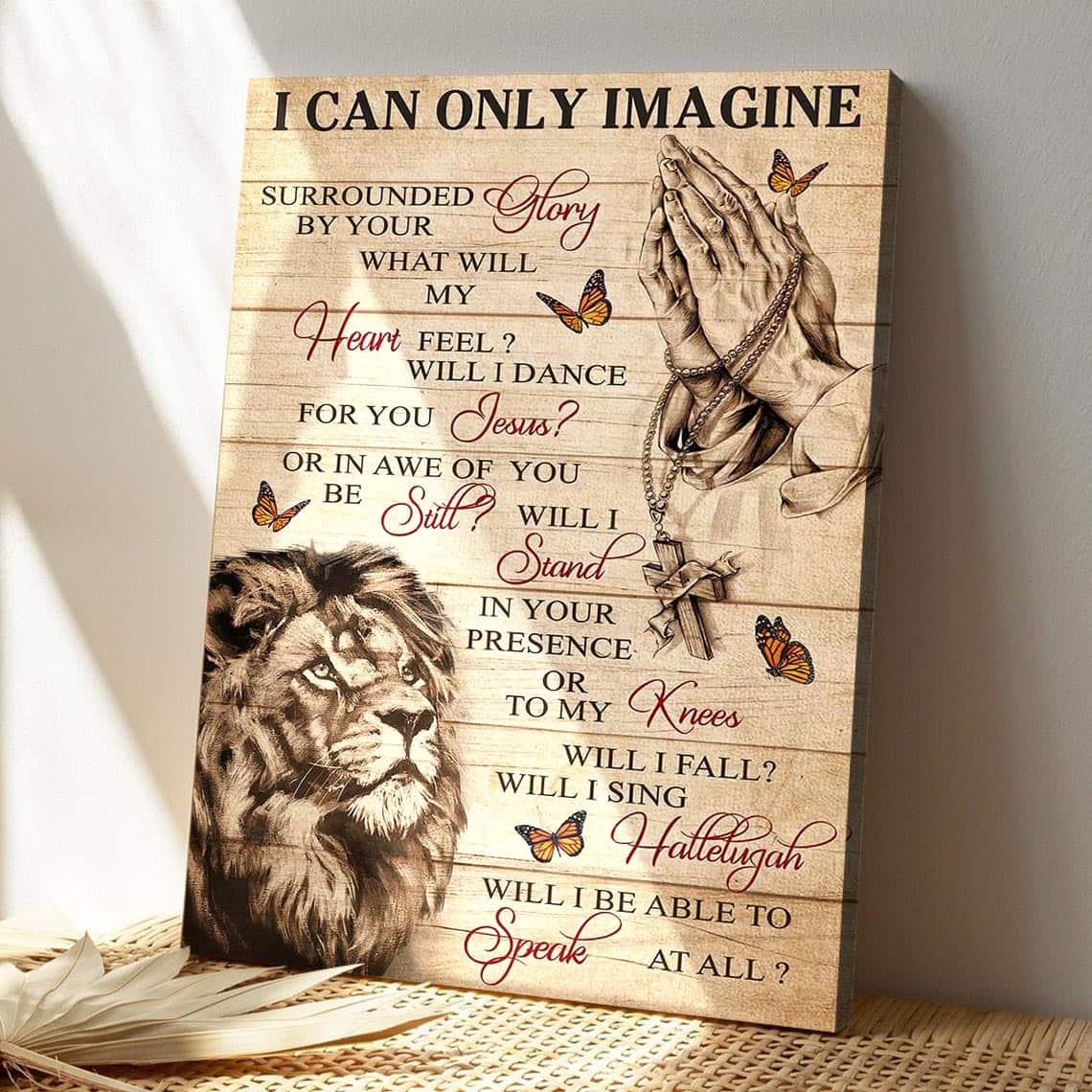 Lion And Jesus I Can Only Imagine Bible Verse Scripture Canvas Print