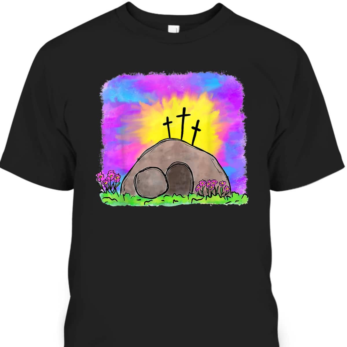 Tie Dye Jesus Cross Christian Easter Day Religious T-Shirt