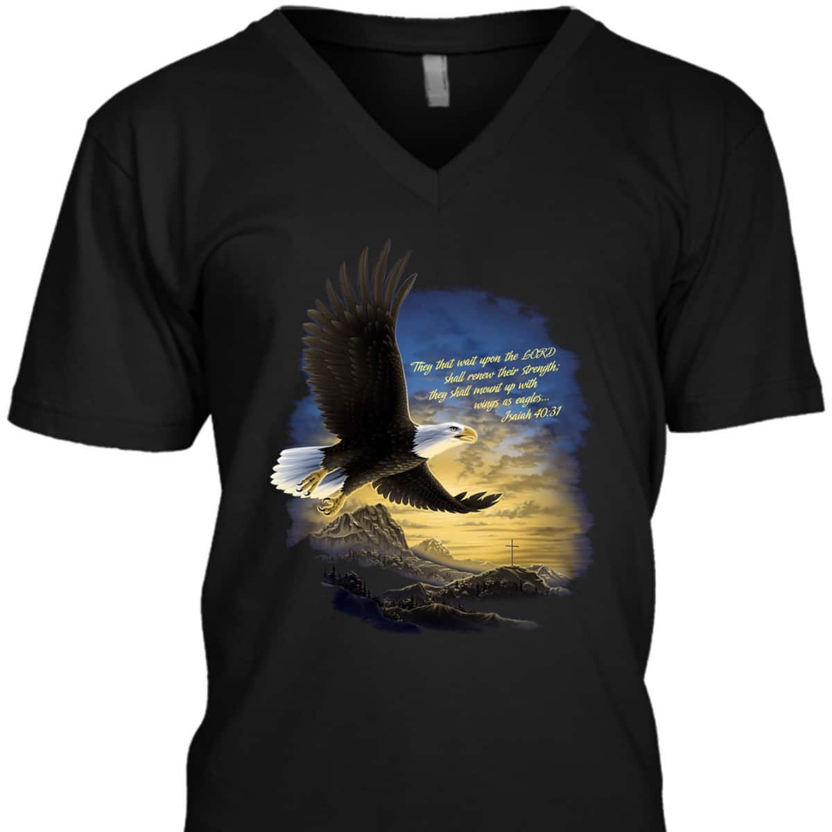 Wings As Eagles Isaiah 40:31 T-Shirt Christian Religion Bible Verse Gift