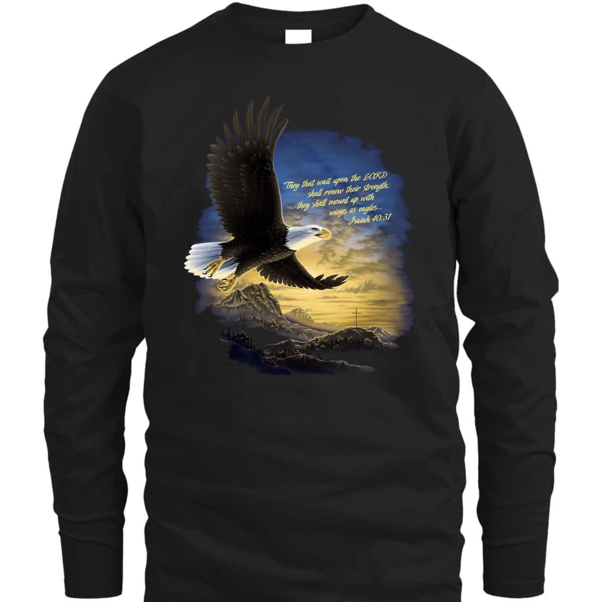 Wings As Eagles Isaiah 40:31 T-Shirt Christian Religion Bible Verse Gift