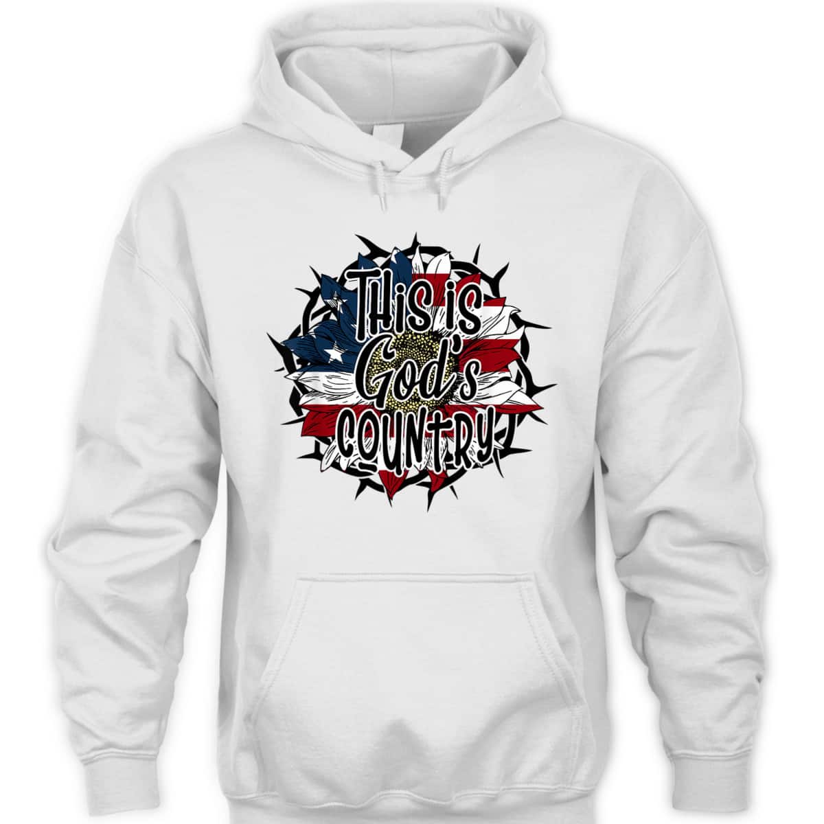 This Is God's USA Country T-Shirt American Flag Sunflower This Is God's USA Country T-Shirt American Flag Sunflower