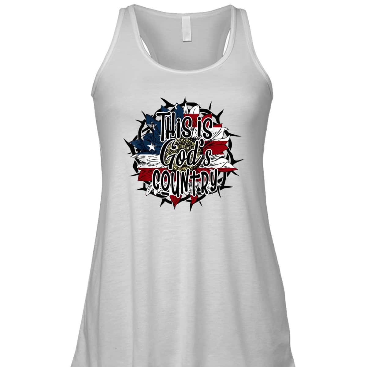 This Is God's USA Country T-Shirt American Flag Sunflower This Is God's USA Country T-Shirt American Flag Sunflower