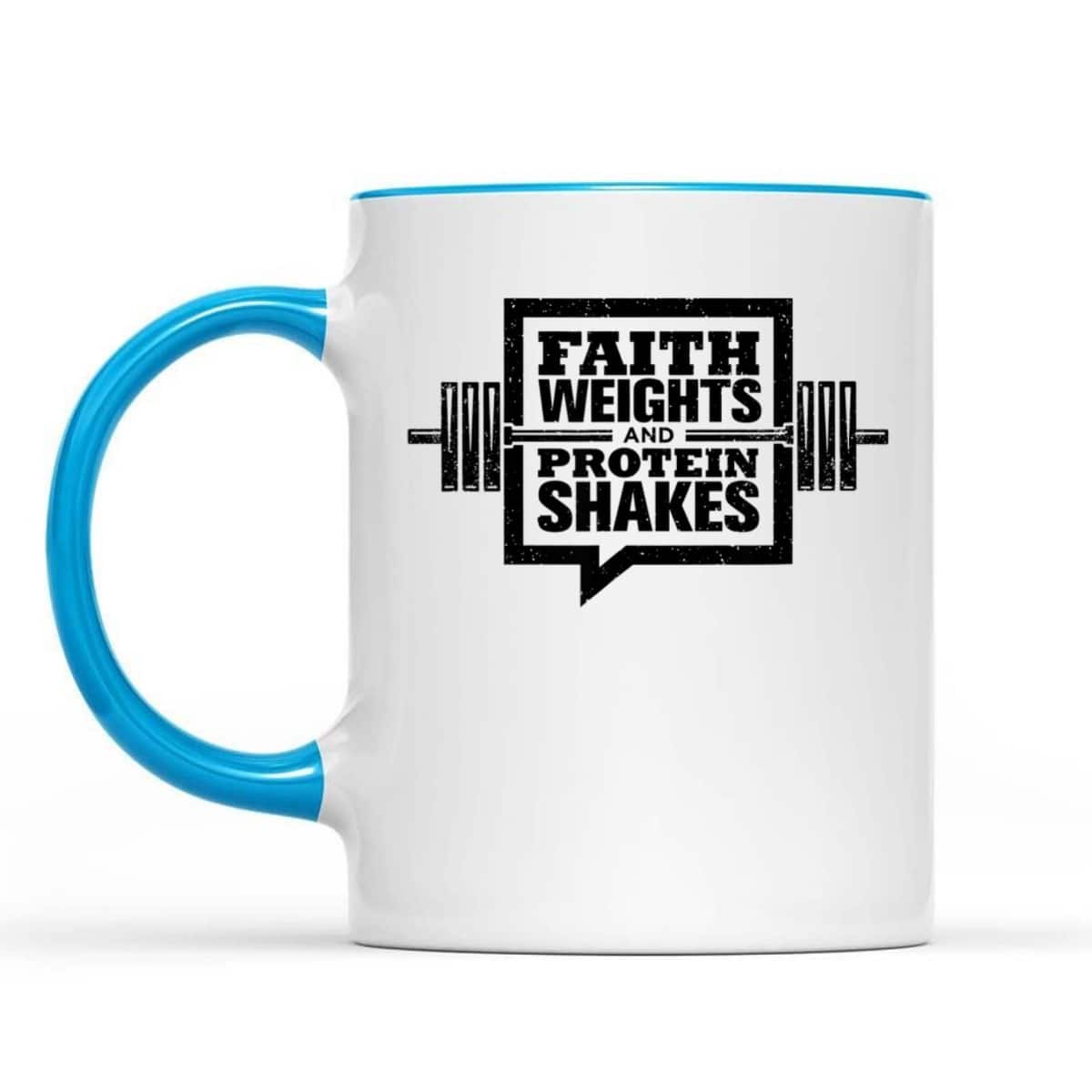 Faith Weights And Protein Shakes T-Shirt Christian Gymer Gift Faith Weights And Protein Shakes T-Shirt Christian Gymer Gift