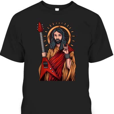 Jesus The Heavy Metal Guitarist Funny Christian T-Shirt