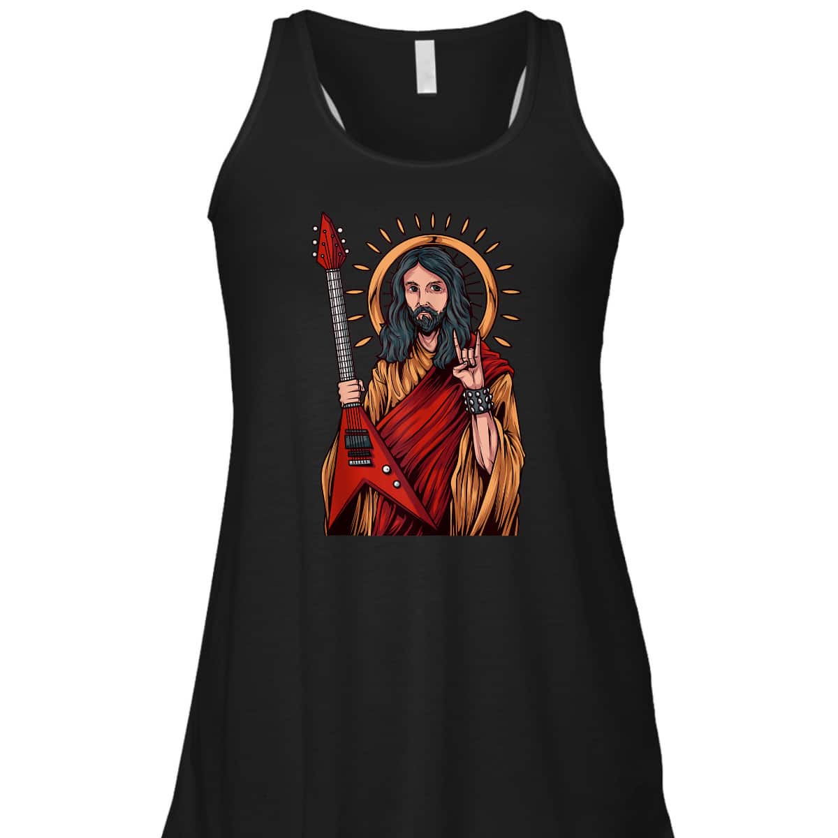 Jesus The Heavy Metal Guitarist Funny Christian T-Shirt Jesus The Heavy Metal Guitarist Funny Christian T-Shirt