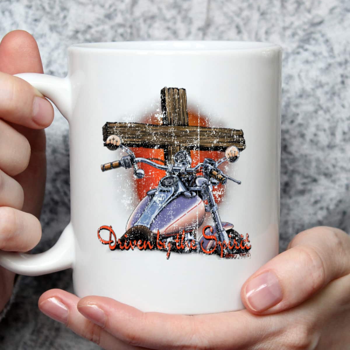 Driven By The Spirit Cool Vintage Christian Biker T-Shirt