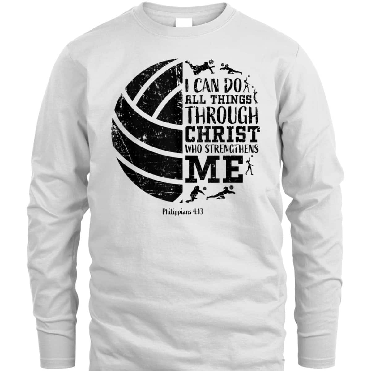 Bible Verse T-Shirt Philippians 4:13 Volleyball Gifts I Can Do All Things Through Christ