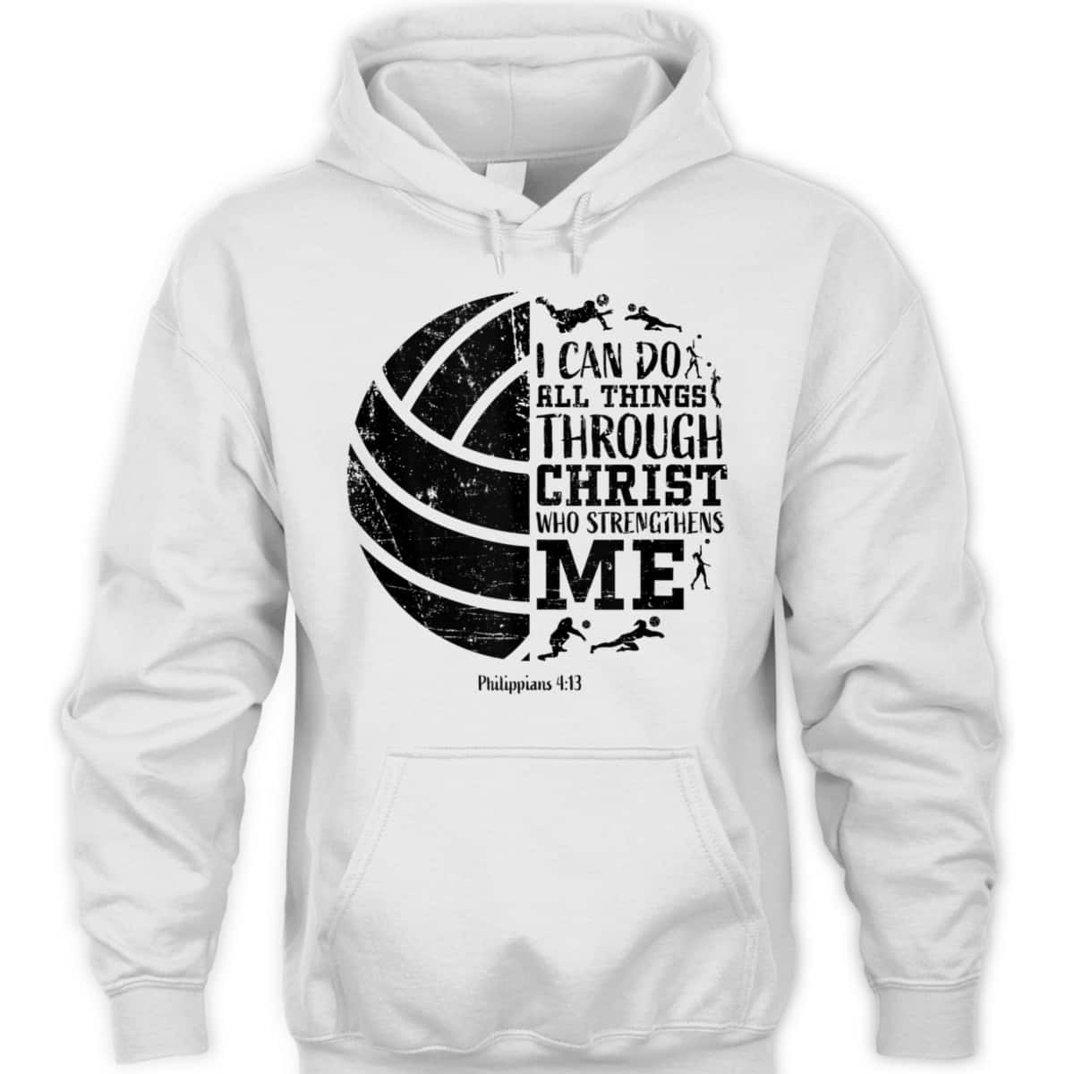 Bible Verse T-Shirt Philippians 4:13 Volleyball Gifts I Can Do All Things Through Christ