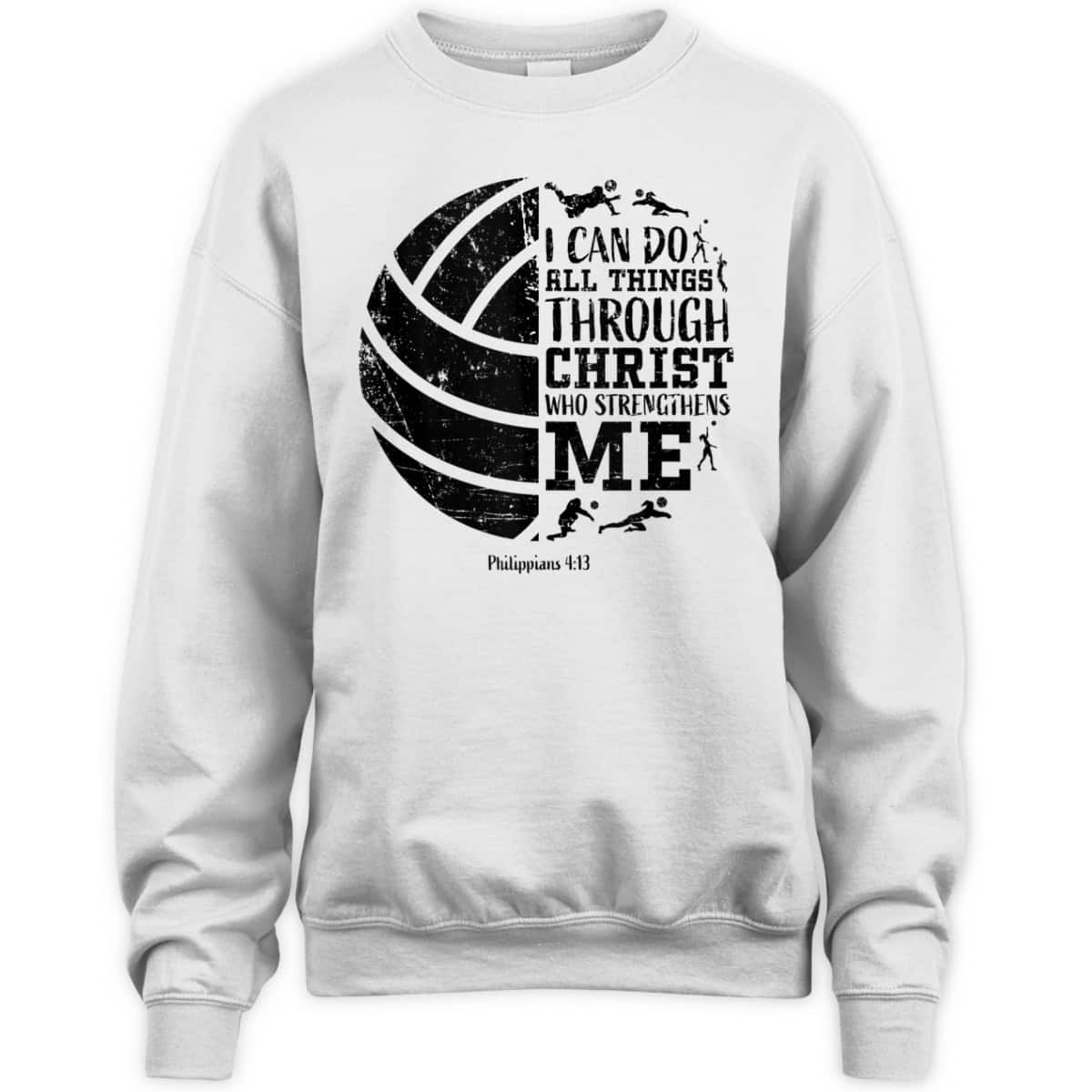 Bible Verse T-Shirt Philippians 4:13 Volleyball Gifts I Can Do All Things Through Christ