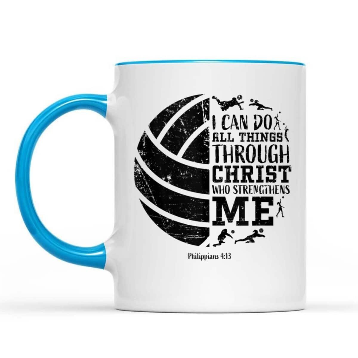 Bible Verse T-Shirt Philippians 4:13 Volleyball Gifts I Can Do All Things Through Christ
