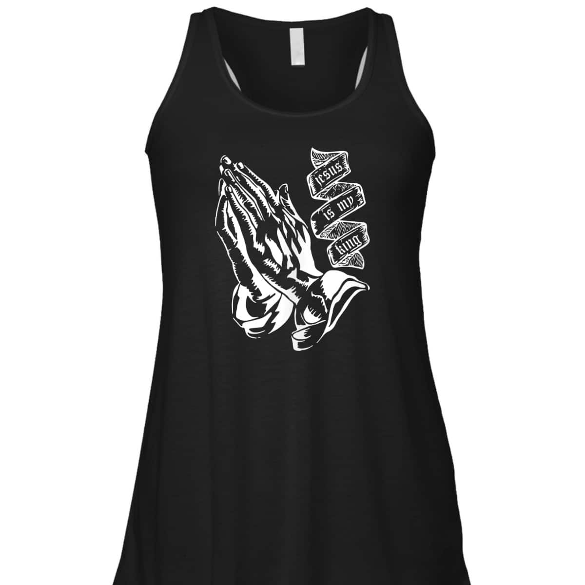 Prayer Hands Jesus Is My King Christian Religion Bible Verse T-Shirt