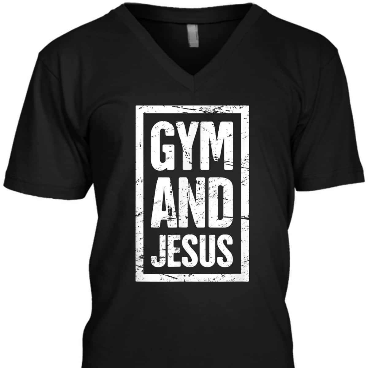 Gym And Jesus T-Shirt Christian Workout Gymer Gift Gym And Jesus T-Shirt Christian Workout Gymer Gift