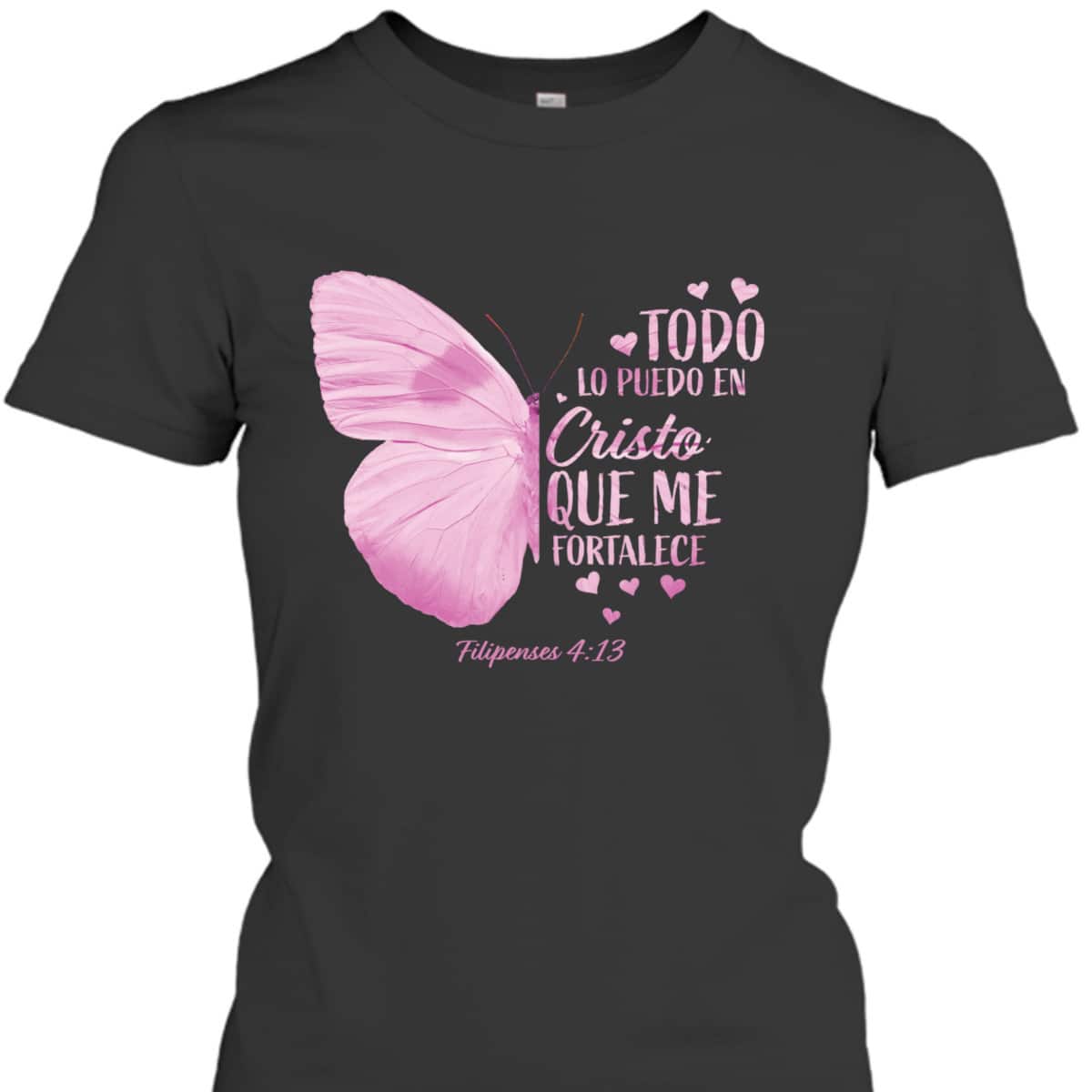 Christian Spanish Bible Verse Religious T-Shirt Filipenses 4:13