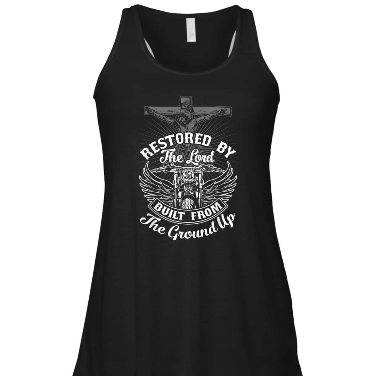 Christian Biker Motorcycle Jesus Restored By The Lord T-Shirt