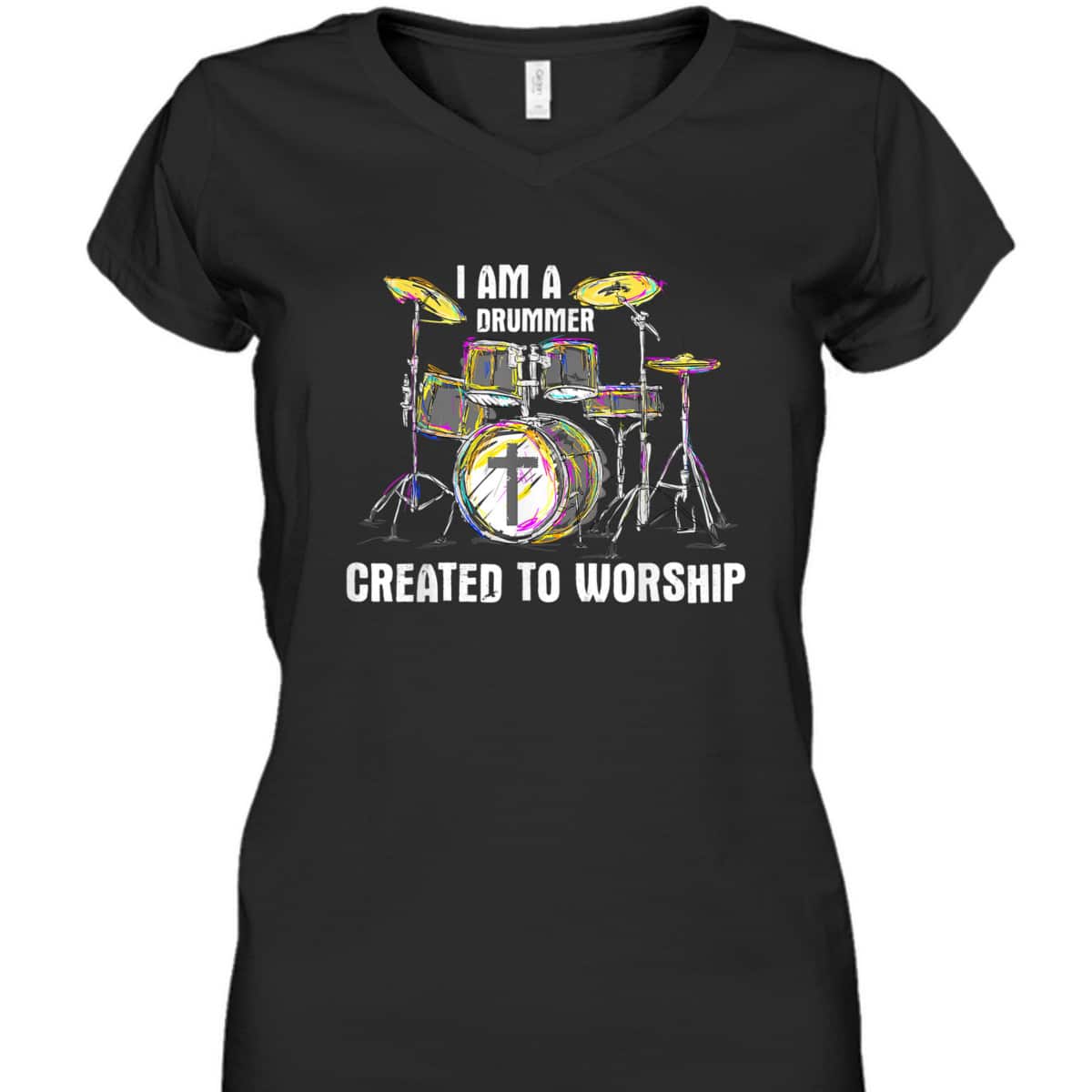 I Am A Drummer Created To Worship T-Shirt Christian Musician I Am A Drummer Created To Worship T-Shirt Christian Musician