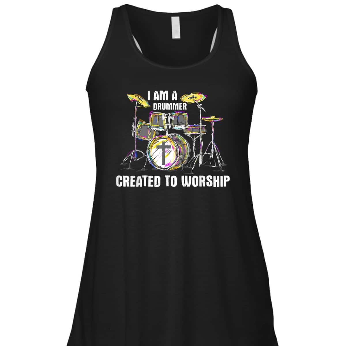 I Am A Drummer Created To Worship T-Shirt Christian Musician