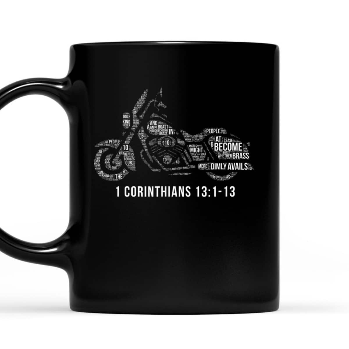 Bible Verse T-Shirt 1 Corinthians 13 Christian Biker Motorcycle Religious Gift Bible Verse T-Shirt 1 Corinthians 13 Christian Biker Motorcycle Religious Gift