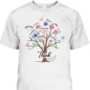 Jesus Flower Butterfly Think About Such Things Philippians 48 Bible Verse Religious T-Shirt