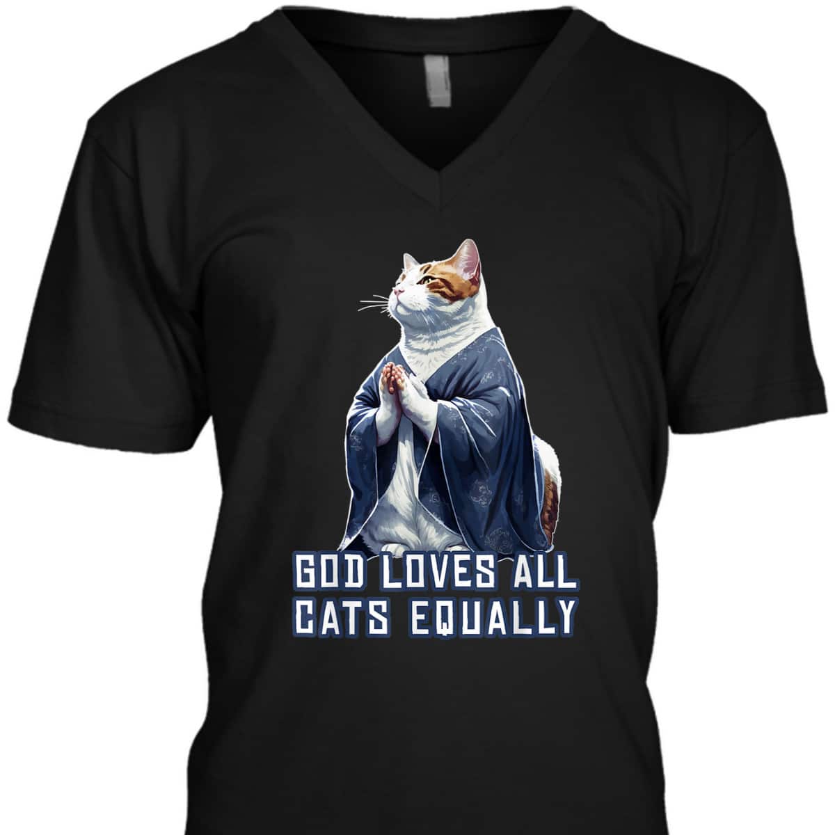 God Loves All Cats Equally T-Shirt Best Gift For Christian Cat Lovers
