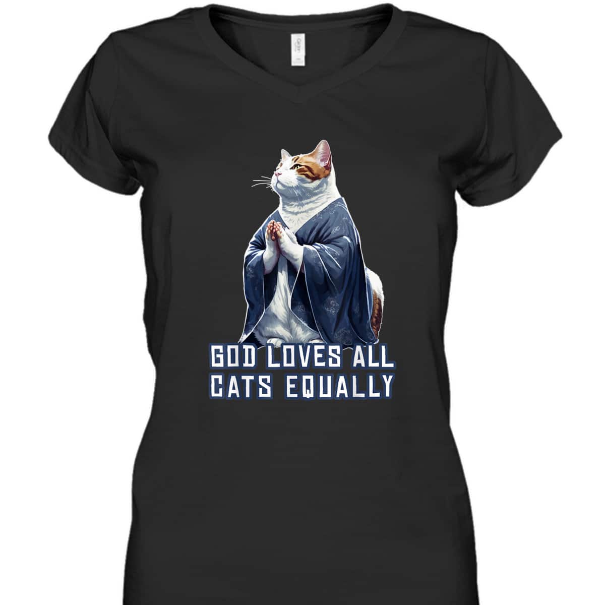 God Loves All Cats Equally T-Shirt Best Gift For Christian Cat Lovers