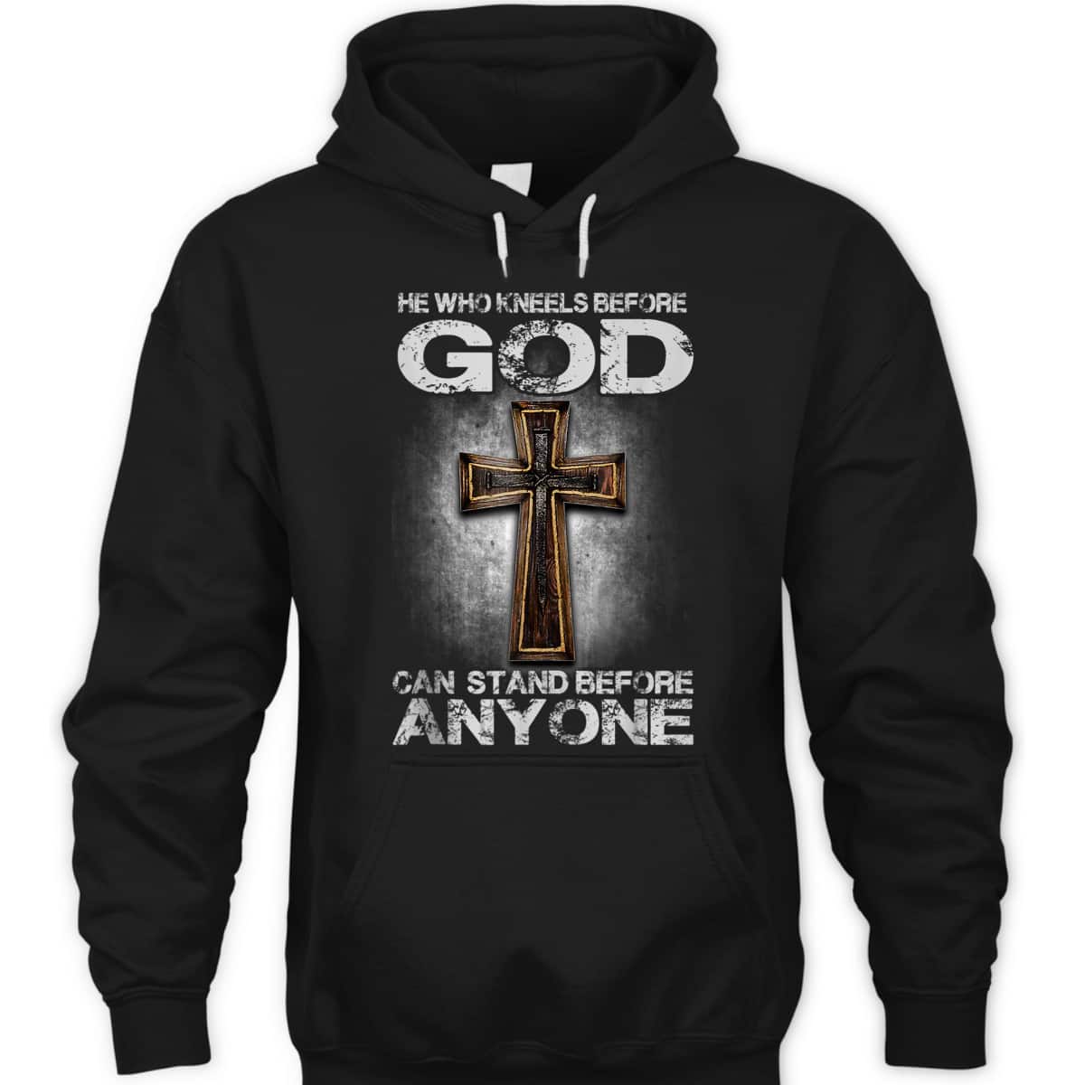 Cross He Who Kneels Before God Can Stand Before Anyone T-Shirt Cross He Who Kneels Before God Can Stand Before Anyone T-Shirt