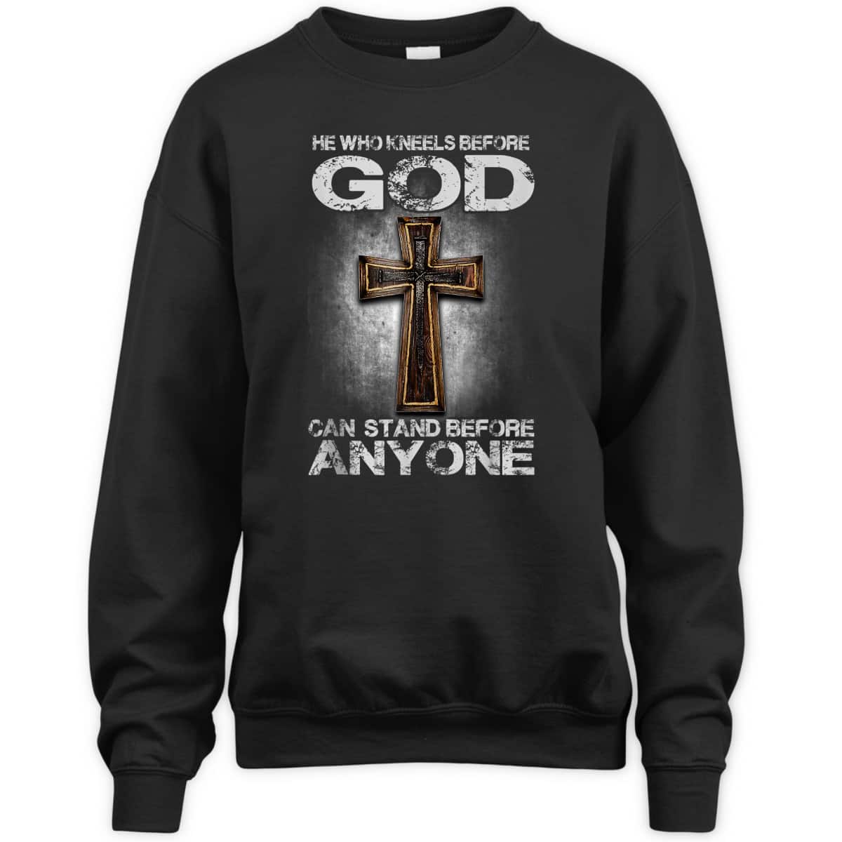 Cross He Who Kneels Before God Can Stand Before Anyone T-Shirt Cross He Who Kneels Before God Can Stand Before Anyone T-Shirt