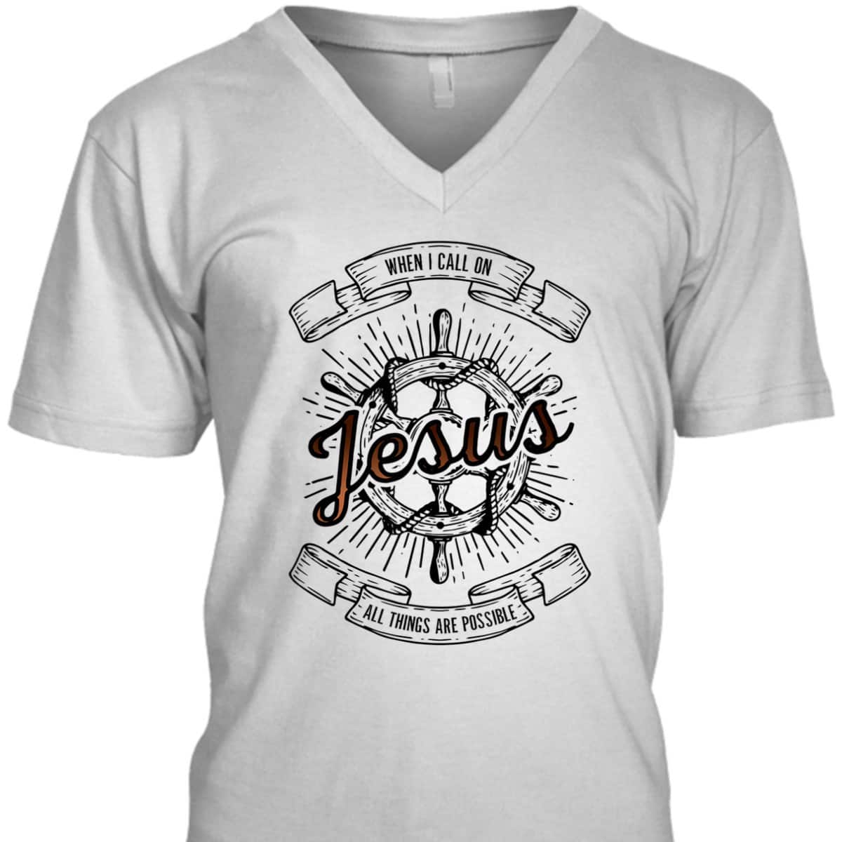 When I Call On Jesus All Things Are Possible T-Shirt Christian Faith Gift