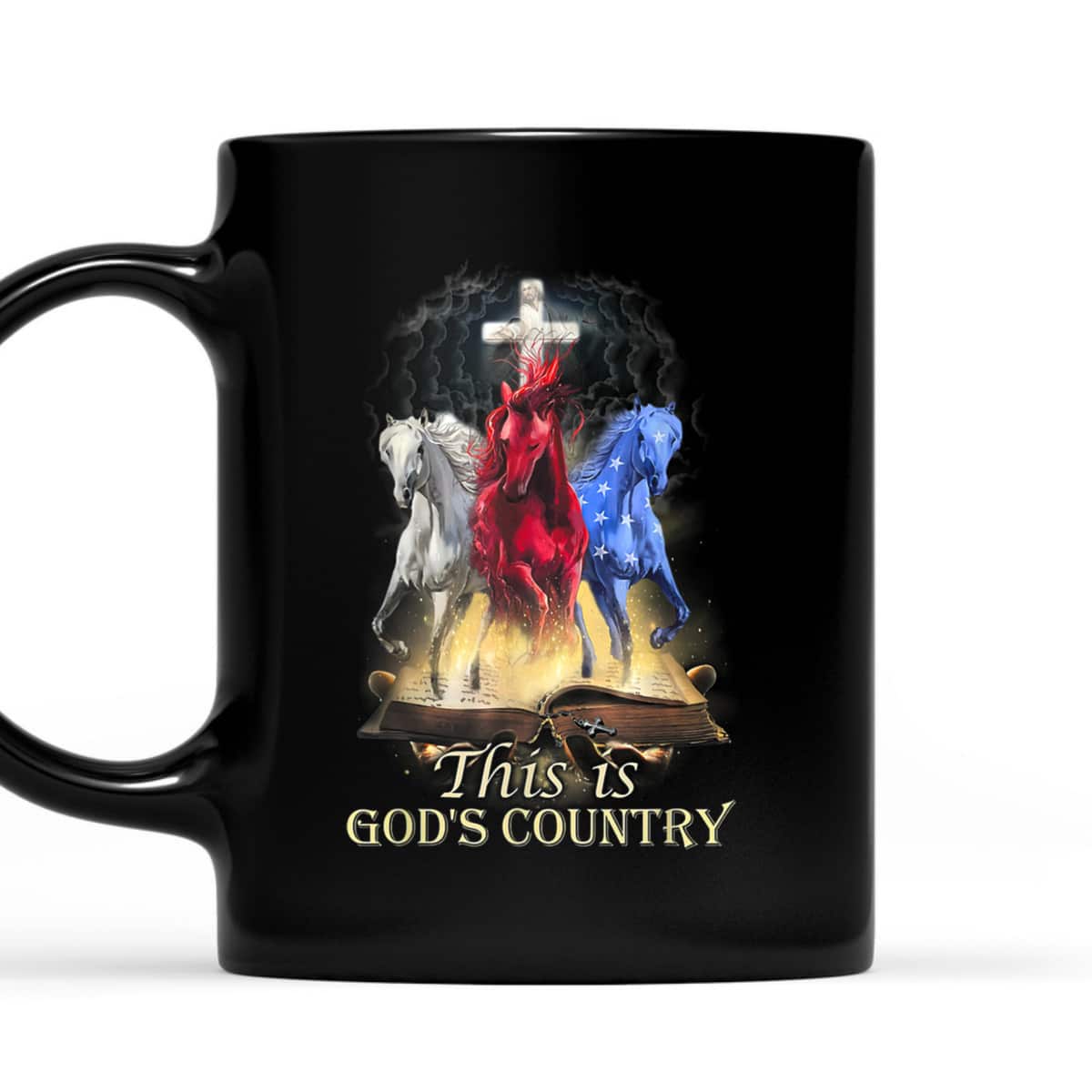 This Is God&lsquo;s Country T-Shirt Cool Horses Running In Halo Of Bible