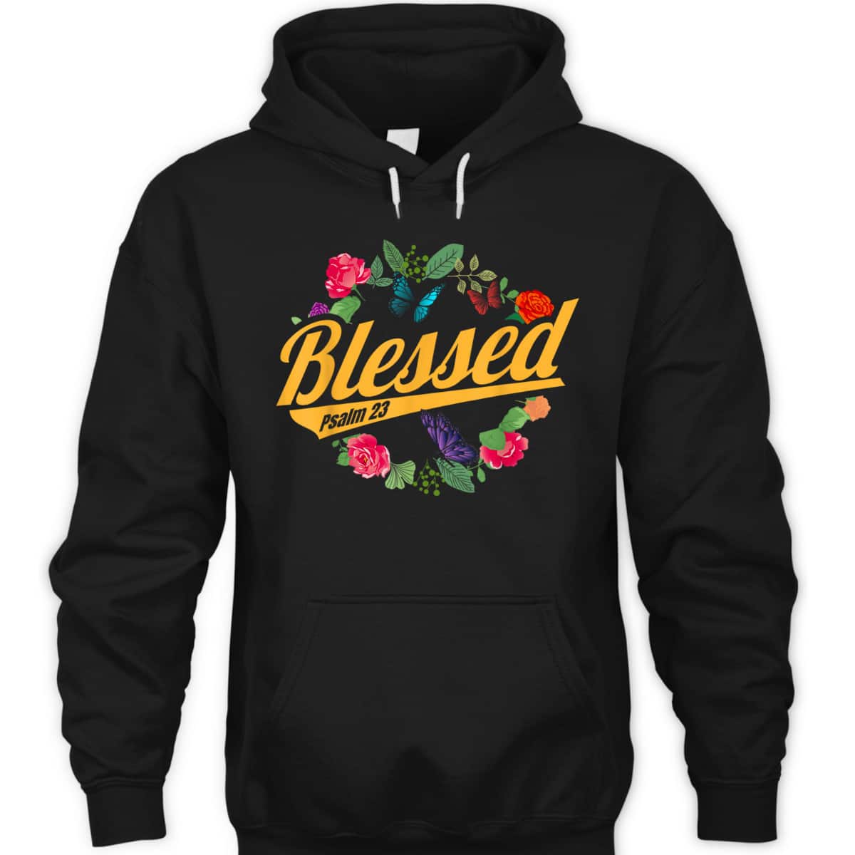 Blessed Psalm 23 With Flower And Butterfly T-Shirt Christian Bible Verse Gift Blessed Psalm 23 With Flower And Butterfly T-Shirt Christian Bible Verse Gift